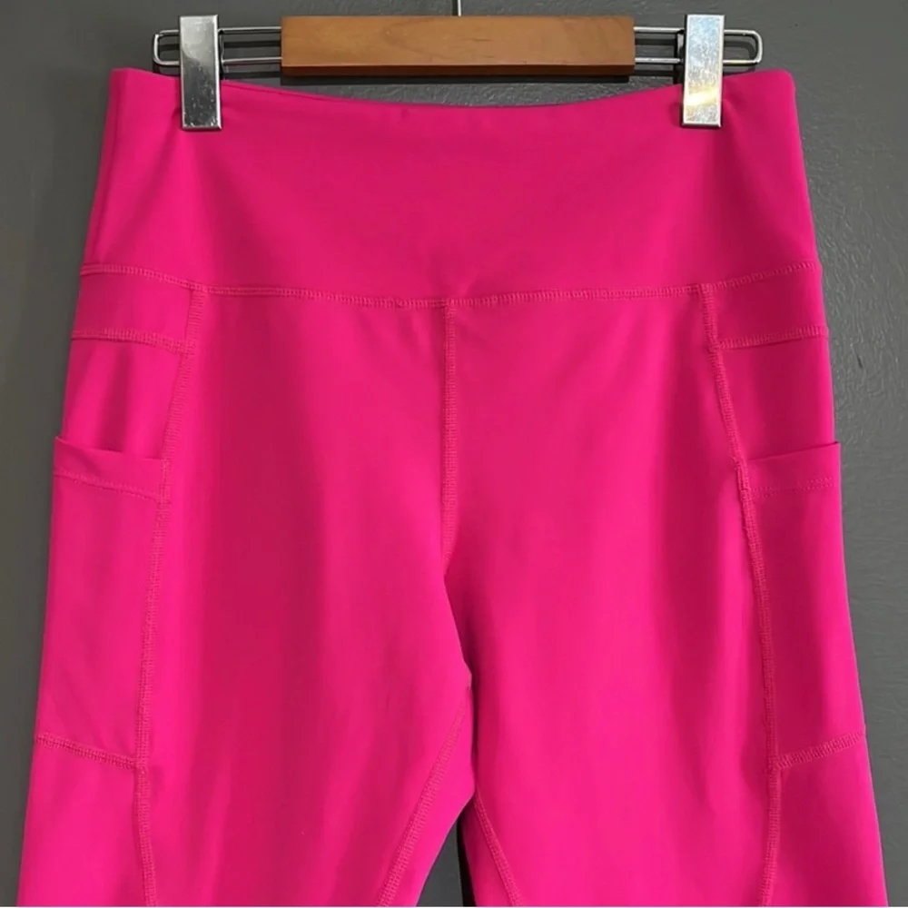 Zyia Active Party Hot Pink Light n Tight Crop Hi-Rise Leggings 17” Size 2 - Picture 4 of 7